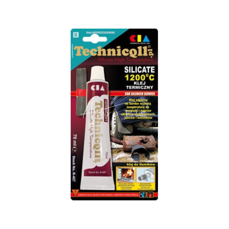 Terminiai klijai, atsparūs ugniai virš 1000°C, silikato pagrindo pasta, 70 ml, silikatas R-457 Technicqll - R457