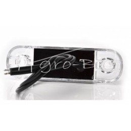 Priekinis gabaritinis žibintas W97.1 LED 12/24V baltas universalus vandeniui atsparus su laidu - 710