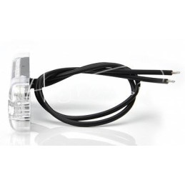 Priekinis gabaritinis žibintas W97.1 LED 12/24V baltas universalus vandeniui atsparus su laidu - 710