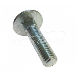 M12x45 varžtas su grybo formos galvute, pilnu sriegiu, su kaklu , 4.8 klasė, DIN603, baltai cinkuotas - M12*45/GRZ