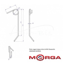 „Gaspardo 18903640“ galinis trumpas gaudytojo pirštas, dažytas milteliniu būdu, MORGA - 18903640M