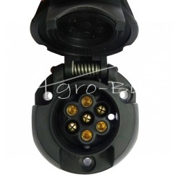 7 polių hermetiškas kištukinis lizdas su kairiuoju laidų pynės išvadu - 102.020