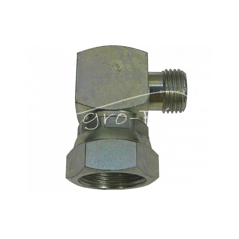 Hidraulinės jungties alkūnė 90 AB M22x1.5 - M16x1.5 15L/10L seno tipo kūgis be žiedo - HS318