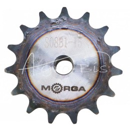 Grūdinto grandinės žvaigruočio su flanšu, stebule 08B-1 Z-15 išorinis skersmuo 65,9 mm MORGA - S08B115M