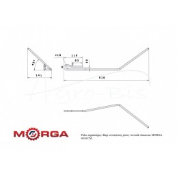 Ilgas išorinis dešinysis grėbimo dantis 959335, milteliniu būdu dažytas „Amazone MORGA“ sėjamoji - 963437M