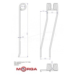 Dešinysis grėblio dantis TS 7 Fella Stoll 490046, dažytas milteliniu būdu MORGA - 490046M