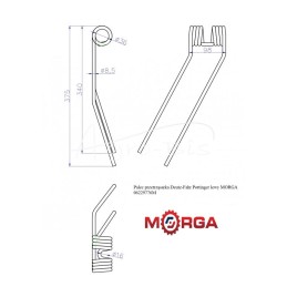 Deutz-Fahr Pottinger kairysis vartytuvo dantis 06229776, dažytas milteliniu būdu MORGA - 06229776M