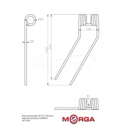Fella kairysis milteliniu būdu dažytas vartytuvo dantis 487133 MORGA - 487134M