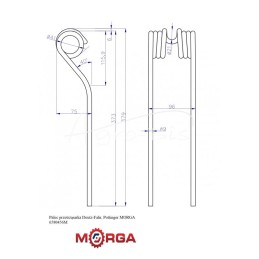 Deutz-Fahr, Pottinger vartytuvas su noragais 06580456, padengtas milteliniu būdu MORGA - 6580456M