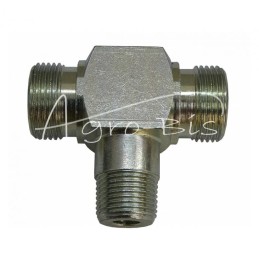 Hidraulinės jungties trišakis M22x1.5 - 3/8" - M22x1.5 15L/BSPT/15L - HS5