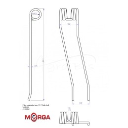 Kairysis grėblio dantis TS 7 Fella Stoll 491000, dažytas milteliniu būdu MORGA - 491000M
