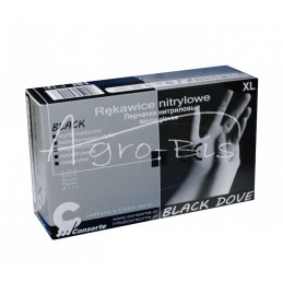 Guminės apžiūros pirštinės, pagamintos iš nitrilo, juodos, XL dydžio , sutvirtintos - RDXL