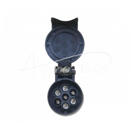 Pakabinamas lizdas 7 kontaktų 12/24V nikeliuoti kištukai Premium ELMOT - GN7EL