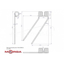 Dešinysis vartytuvo dantis Fella 461110, dažytas milteliniu būdu MORGA - 461110M