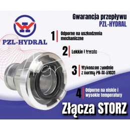 STORZ 52 mm aliuminio antgalis su 1 1/4 colio išoriniu sriegiu PZL HYDRAL - NS015H
