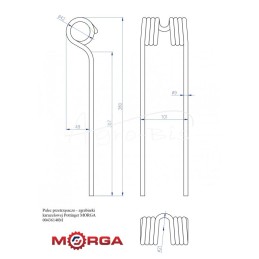 „Pottinger“ rotacinio grėbtuvo-vartytuvo pirštai yra padengti MORGA milteliniu būdu. - 00436140M