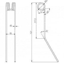 Spyruokliniai noragai CLAAS WS380S 9536290 vartytuvui-grėbliui - 5259536290