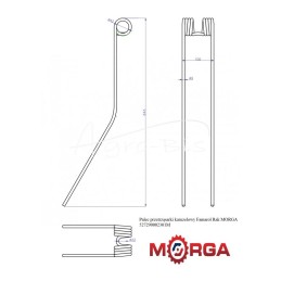 Famarol Rak karuselės vartytuvo pirštas, padengtas milteliniu būdu MORGA - 527290002301M