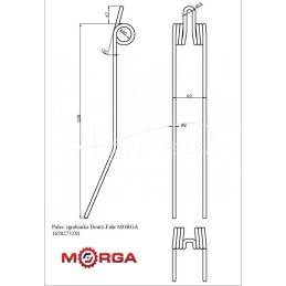 Deutz-Fahr 16502731 grėblio noragas, dažytas milteliniu būdu MORGA - 16502731M