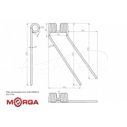 Kairysis vartytuvo dantis Fella 461111, dažytas milteliniu būdu MORGA - 461111M