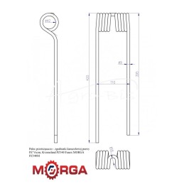 Dešinysis rotorinis vartytuvo dantis PZ Vicon, Kverneland PZ340 Fanex milteliniu būdu dengtas MORGA - PZ340M