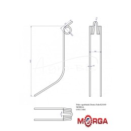 Deutz-Fahr KS100 MORGA grėblio noragas - 6581134M