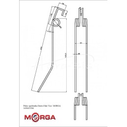 Deutz-Fahr Vicon 16504333 grėblio noragas, dažytas milteliniu būdu MORGA - 16504333M