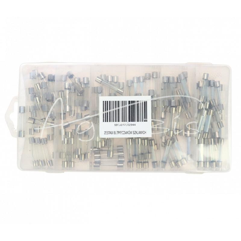 Cilindrinių stiklinių saugiklių rinkinys 120 vnt. - ZBSZ