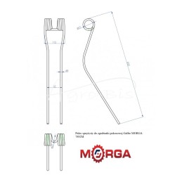 Spyruoklinis dantis 7892N Galfre pradalgių formavimo mašinai, dažytas milteliniu būdu MORGA - 7892M