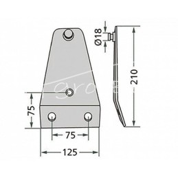 KVERNELAND DEUTZ vejapjovės peilių laikiklis - 22.525EU-056