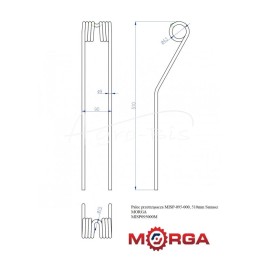 MISP-095-000 vartytuvo noragas, 510 mm Samasz milteliniu būdu dengtas MORGA - MISP095000M