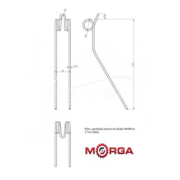 Kuhn 57562500 grėblio noragas, dažytas milteliniu būdu MORGA - 57562500M