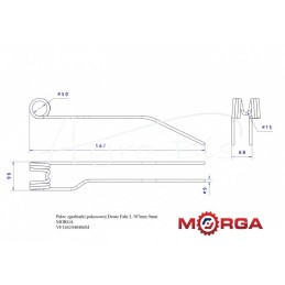 Deutz Fahr L 587 mm 9 mm grėblio dantis, dažytas milteliniu būdu MORGA - VF1662440486M