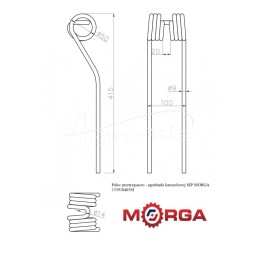 Dantas SIP 153910405 345000120 karuseliniam grėbliui, dažytas milteliniu būdu, MORGA - 153910405M