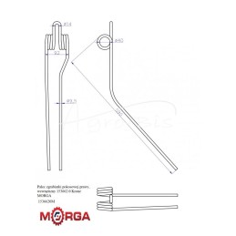 Dešinysis vidinis grėblio dantis 153662.0 „Krone“ milteliniu būdu dažytas MORGA - 1536620M