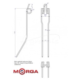 Deutz Fahr, PZ, Taarup pradalgės grėblys FI-9mm milteliniu būdu padengtas MORGA - 16600387M