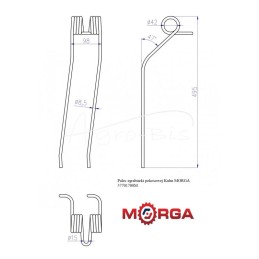 Kuhn 57701700 grėblio noragas, dažytas milteliniu būdu MORGA - 57701700M