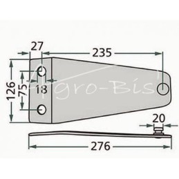 Šienapjovės peilių laikiklis 1040560 KVERNELAND DEUTZ FAHR - 3.525PZ-0116