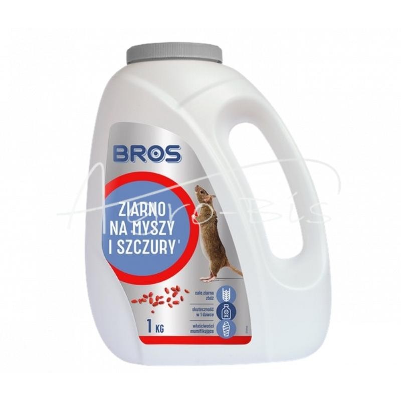 Grūdų nuodai pelėms ir žiurkėms 1 kg Bros - 1769B
