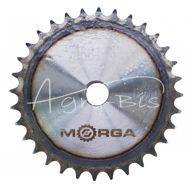 Grūdinto grandinės žvaigruočio su flanšu, stebule 06B-1 Z-32 išorinis skersmuo 100,9 mm MORGA - S06B132M