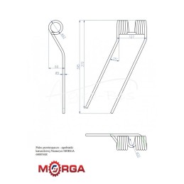 Rotacinio grėblio dantys 600056 Niemeyer, dažyti milteliniu būdu MORGA - 600056M