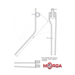Kairysis išorinis grėblio dantis 153646.1, dažytas milteliniu būdu MORGA - 1536461M