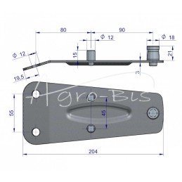 Peilio laikiklis lenkiškai rotacinei žoliapjovei, skylės skersmuo 19, MORGA spyruoklinis plienas - 503601030/M