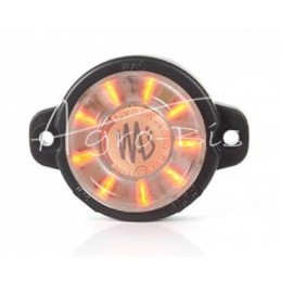 Galinis gabaritinis žibintas, apvalus, mažas, W24W, LED, 12/24V, raudonas, atsparus vandeniui, su laidu - 520