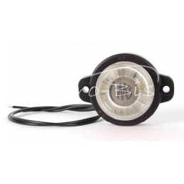 Galinis gabaritinis žibintas, apvalus, mažas, W24W, LED, 12/24V, raudonas, atsparus vandeniui, su laidu - 520