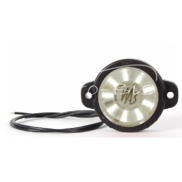 Mažas apvalus priekinis gabaritinis žibintas W24W LED 12/24V baltas vandeniui atsparus su laidu - 519