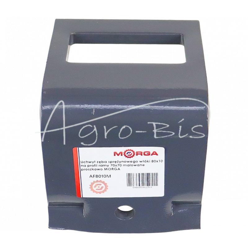 80x10 vilkimo spyruoklinis dantų laikiklis 70x70 rėmo profiliui, dažytas milteliniu būdu MORGA - AF8010M