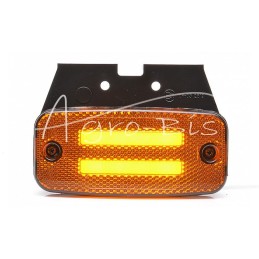 Šoninis gabaritinis žibintas W158 12V/24V atsparus vandeniui IP68 LED oranžinis dvigubas neoninis su laidu - 1138