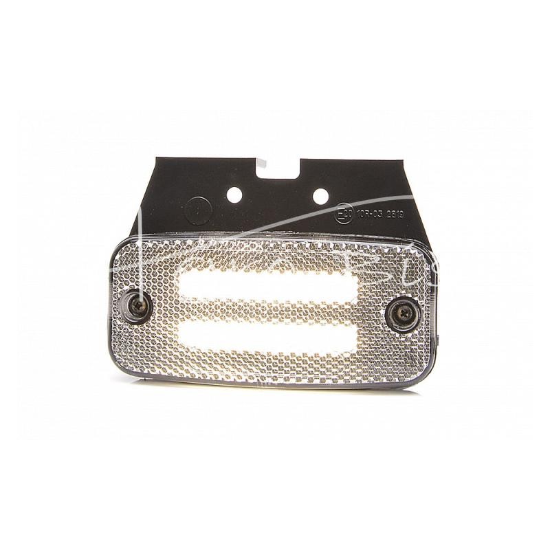 Priekinis gabaritinis žibintas W158 12V/24V atsparus vandeniui IP68 LED baltas dvigubas neoninis su laidu - 1140