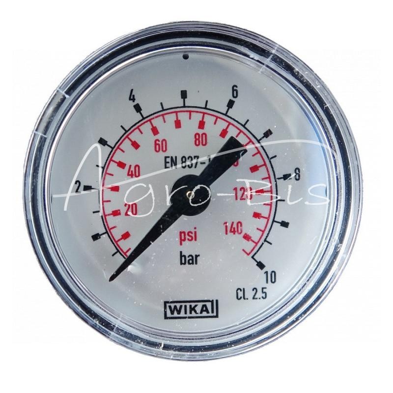 Burdono vamzdelio manometras, diapazonas 0–10 barų , skersmuo 40 mm, galinė jungtis 1/8 colio - 111.12